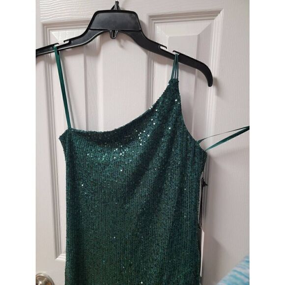 Sequin One Shoulder Mini Dress M - Picture 4 of 10